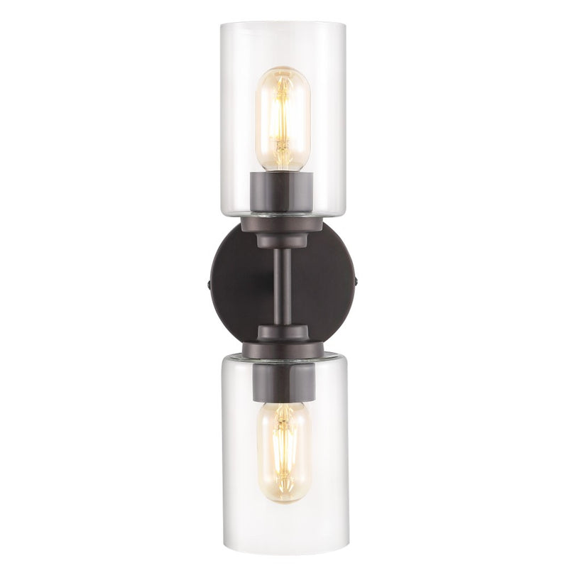 Cera Farmhouse Industrial Iron Cylinder LED Sconce - JONATHAN Y