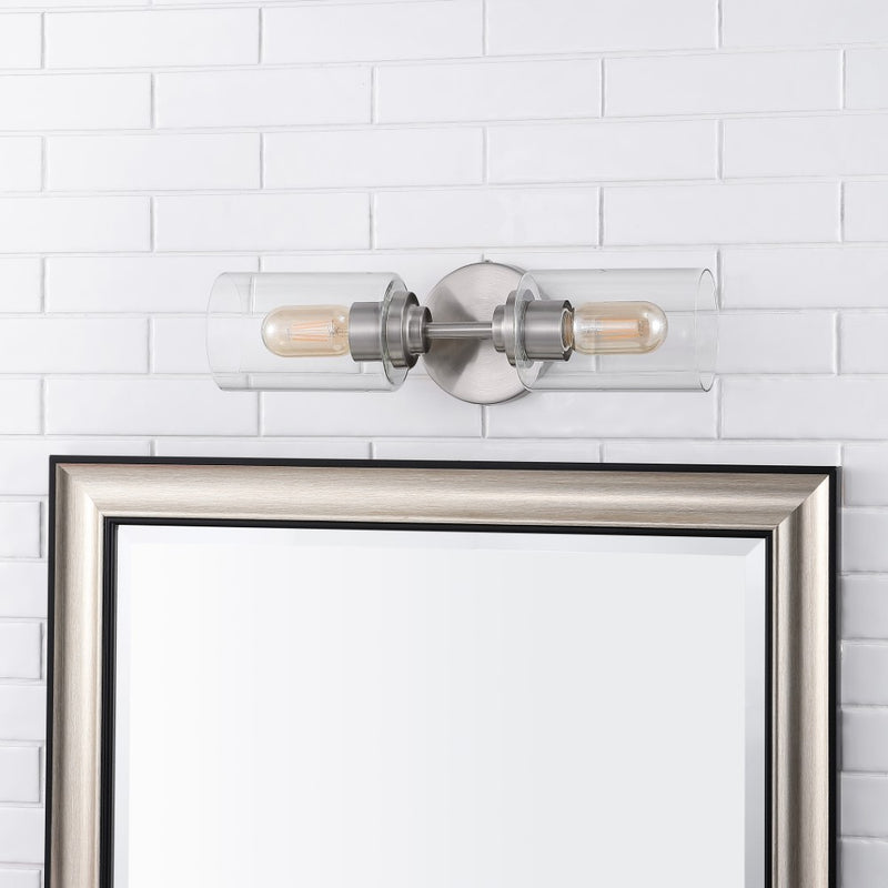 Cera Farmhouse Industrial Iron Cylinder LED Sconce - JONATHAN Y