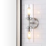 Cera Farmhouse Industrial Iron Cylinder LED Sconce - JONATHAN Y