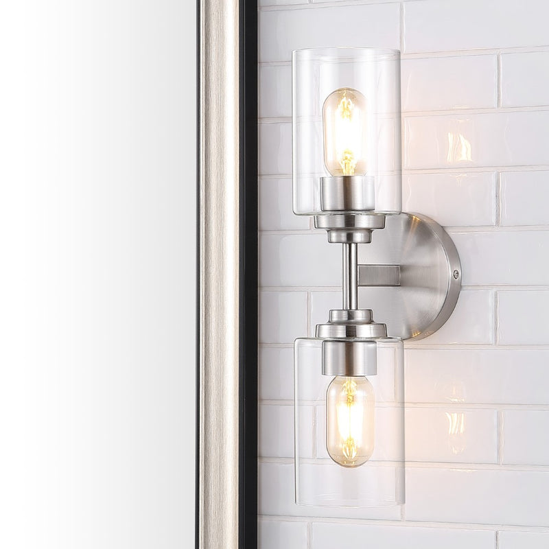 Cera Farmhouse Industrial Iron Cylinder LED Sconce - JONATHAN Y