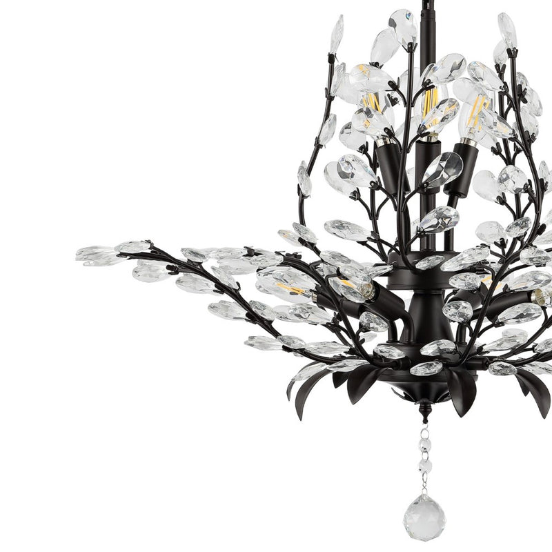 Diantha 28.5" 7-Light Contemporary Bohemian Iron/Acrylic LED Pendant - JONATHAN Y