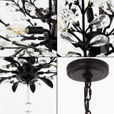 Diantha 28.5" 7-Light Contemporary Bohemian Iron/Acrylic LED Pendant - JONATHAN Y
