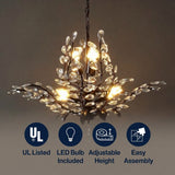 Diantha 28.5" 7-Light Contemporary Bohemian Iron/Acrylic LED Pendant Oil Rubbed Bronze/Clear / 7 Sockets – ICONS