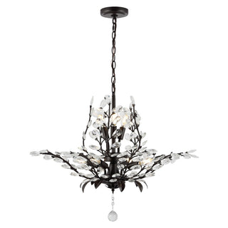 Diantha 28.5" 7-Light Contemporary Bohemian Iron/Acrylic LED Pendant - JONATHAN Y