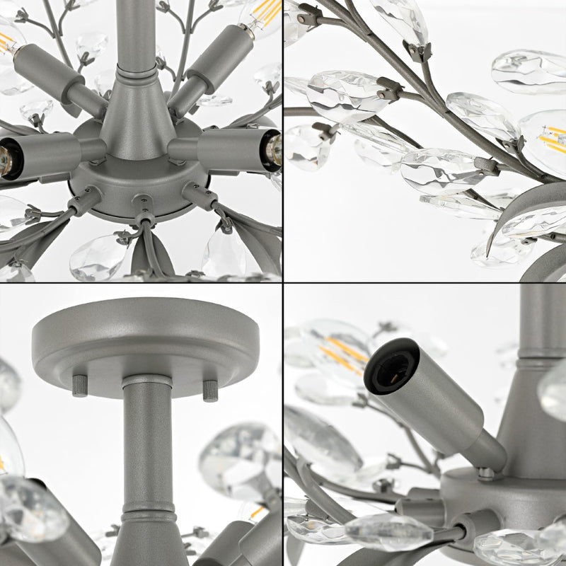 Elisana 26" ontemporary Bohemian Iron/Acrylic LED Semi Flush Mount - JONATHAN Y