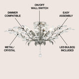 Elisana 26" ontemporary Bohemian Iron/Acrylic LED Semi Flush Mount - JONATHAN Y