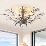 Elisana 26" ontemporary Bohemian Iron/Acrylic LED Semi Flush Mount - JONATHAN Y
