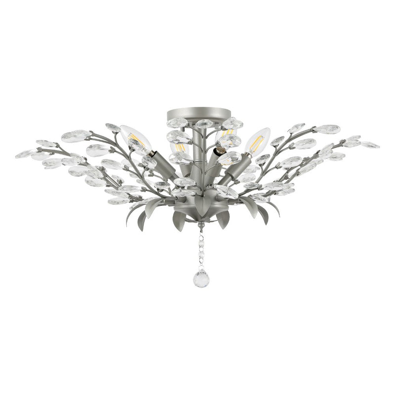 Elisana 26" ontemporary Bohemian Iron/Acrylic LED Semi Flush Mount - JONATHAN Y