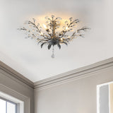 Elisana 26" ontemporary Bohemian Iron/Acrylic LED Semi Flush Mount - JONATHAN Y
