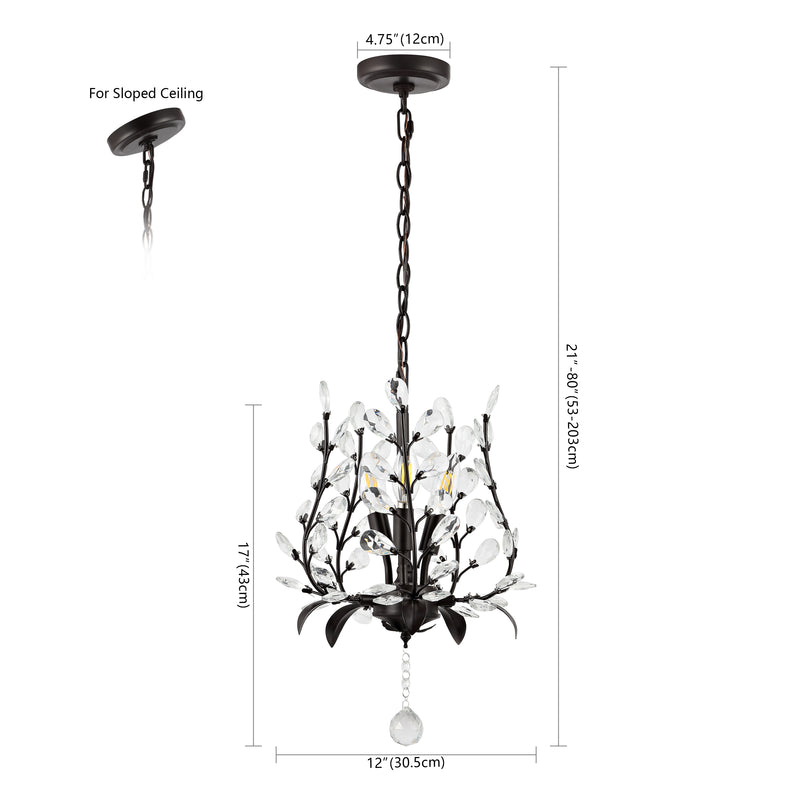Diantha 28.5" 7-Light Contemporary Bohemian Iron/Acrylic LED Pendant - JONATHAN Y