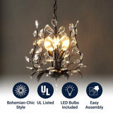 Diantha 28.5" 7-Light Contemporary Bohemian Iron/Acrylic LED Pendant Oil Rubbed Bronze/Clear / 3 Sockets – ICONS