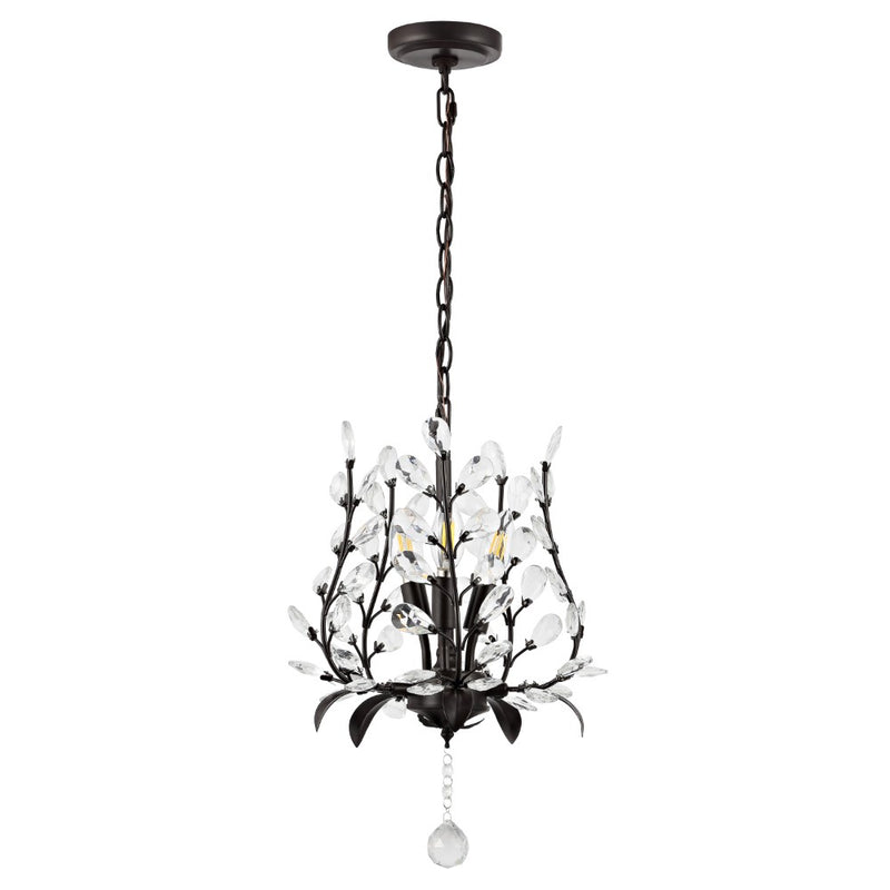 Diantha 28.5" 7-Light Contemporary Bohemian Iron/Acrylic LED Pendant - JONATHAN Y