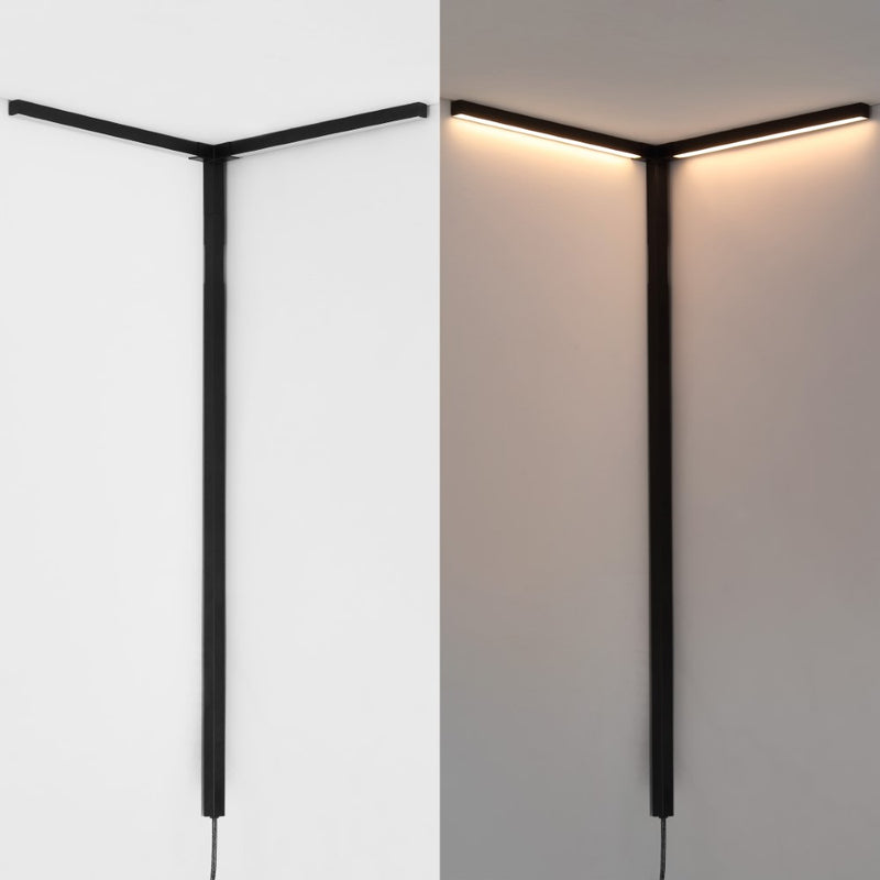 Madsen 18.25" 2-Light Modern Minimalist Iron Integrated Plug-In LED Sconce for Ceiling Corner - JONATHAN Y