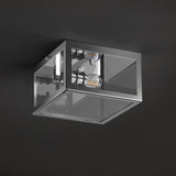 Eleanor 8" Farmhouse Industrial Square Iron/Glass Case LED Flush Mount - JONATHAN Y