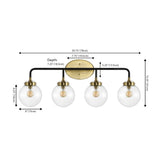 Caleb Brass Vanity Wall Sconce Clear