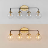 Caleb Brass Vanity Wall Sconce Clear