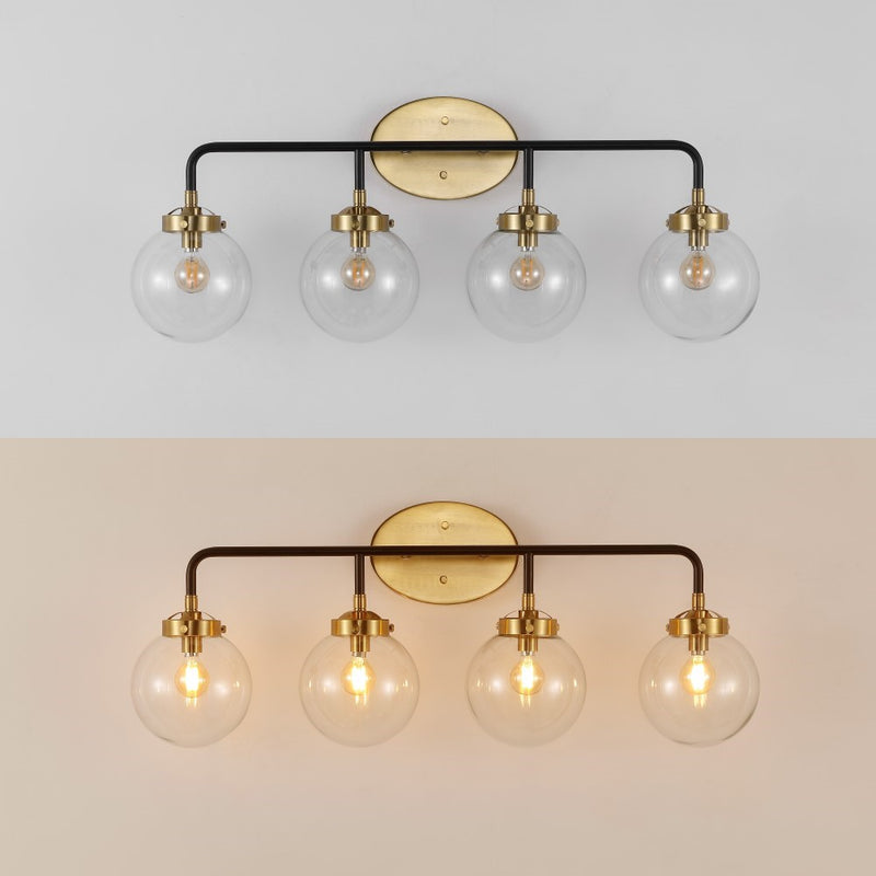 Caleb Brass Vanity Wall Sconce Clear