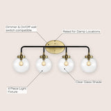 Caleb Brass Vanity Wall Sconce Clear