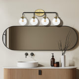 Caleb Brass Vanity Wall Sconce Clear