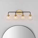 Caleb Brass Vanity Wall Sconce Clear