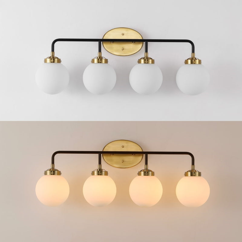 Caleb Brass Vanity Wall Sconce Frosted