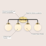 Caleb Brass Vanity Wall Sconce Frosted