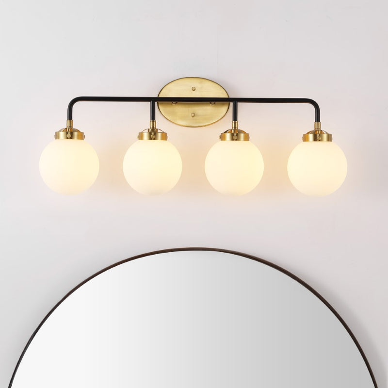Caleb Brass Vanity Wall Sconce Frosted