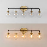 Caleb Brass Vanity Wall Sconce Clear