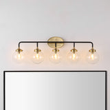 Caleb Brass Vanity Wall Sconce Clear
