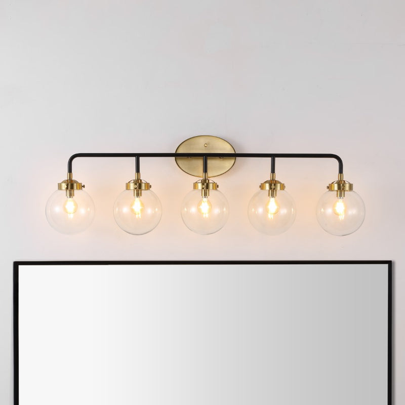 Caleb Brass Vanity Wall Sconce Clear