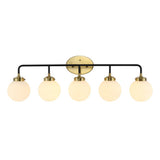 Caleb Brass Vanity Wall Sconce Frosted