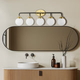 Caleb Brass Vanity Wall Sconce Frosted