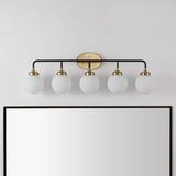 Caleb Brass Vanity Wall Sconce Frosted