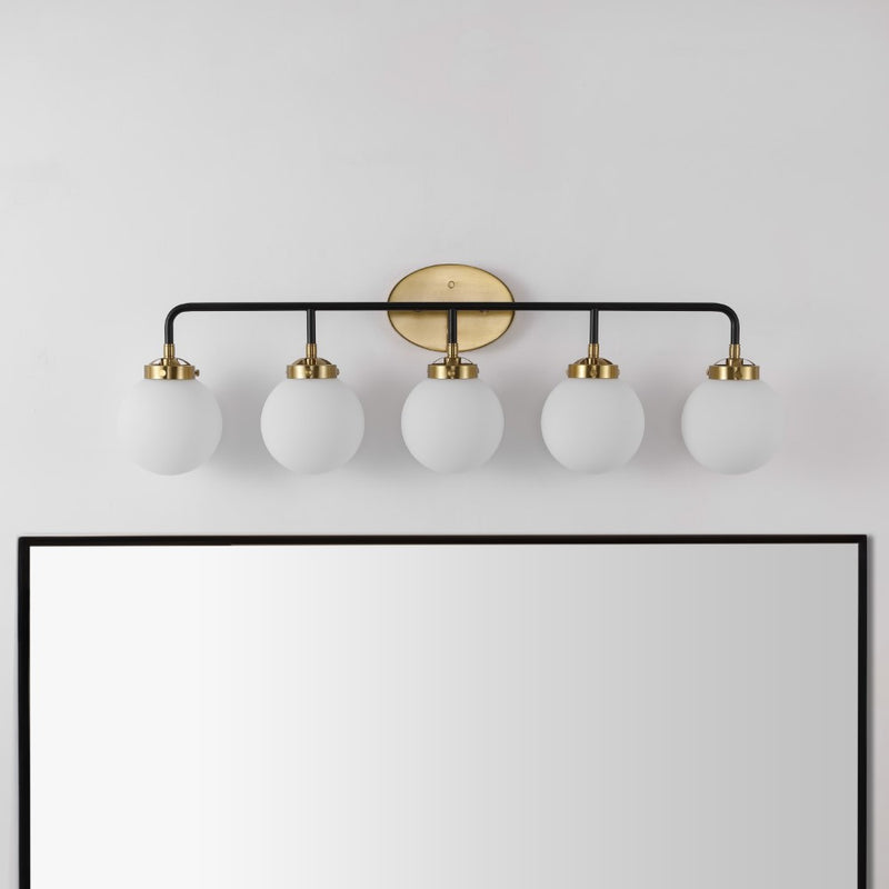 Caleb Brass Vanity Wall Sconce Frosted