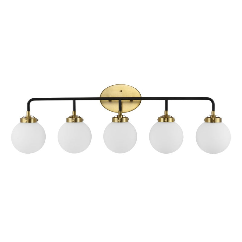 Caleb Brass Vanity Wall Sconce Frosted
