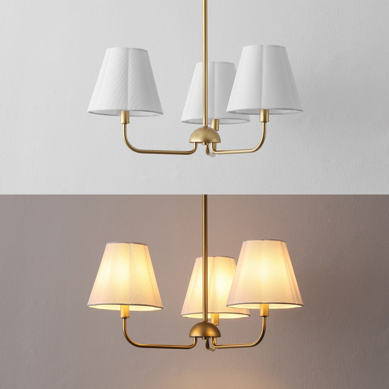 Pauline Coastal Contemporary Adjustable Swooping Arm Candle-Style Metal LED Chandelier