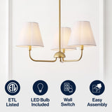 Pauline Coastal Contemporary Adjustable Swooping Arm Candle-Style Metal LED Chandelier