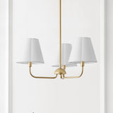 Pauline Coastal Contemporary Adjustable Swooping Arm Candle-Style Metal LED Chandelier