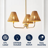 Pauline Coastal Contemporary Adjustable Swooping Arm Candle-Style Metal LED Chandelier