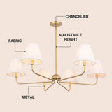 Pauline Coastal Contemporary Adjustable Swooping Arm Candle-Style Metal LED Chandelier