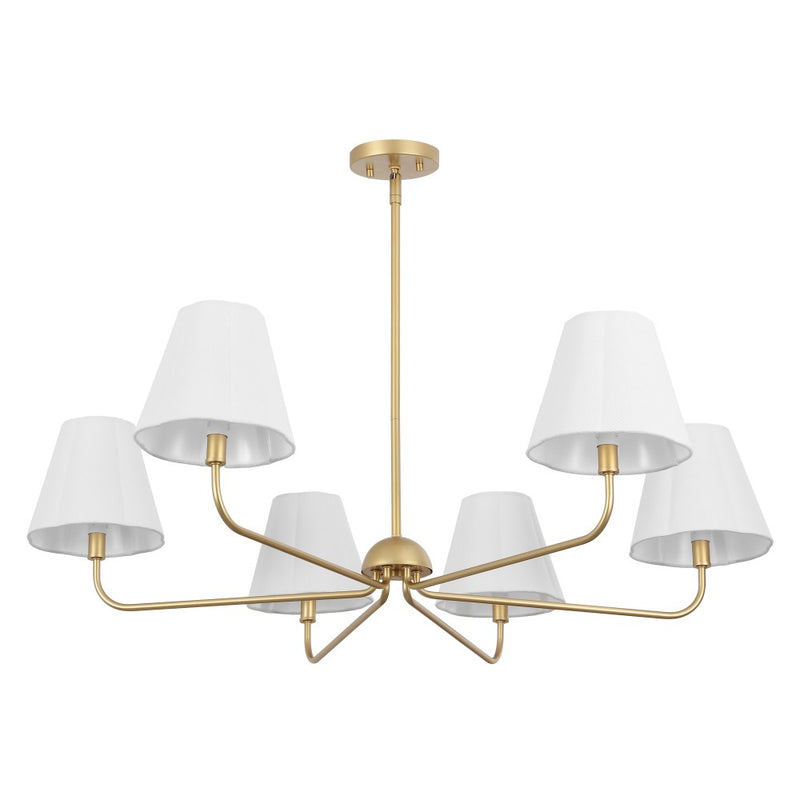 Pauline Coastal Contemporary Adjustable Swooping Arm Candle-Style Metal LED Chandelier