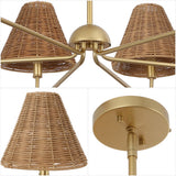 Pauline Coastal Contemporary Adjustable Swooping Arm Candle-Style Metal LED Chandelier