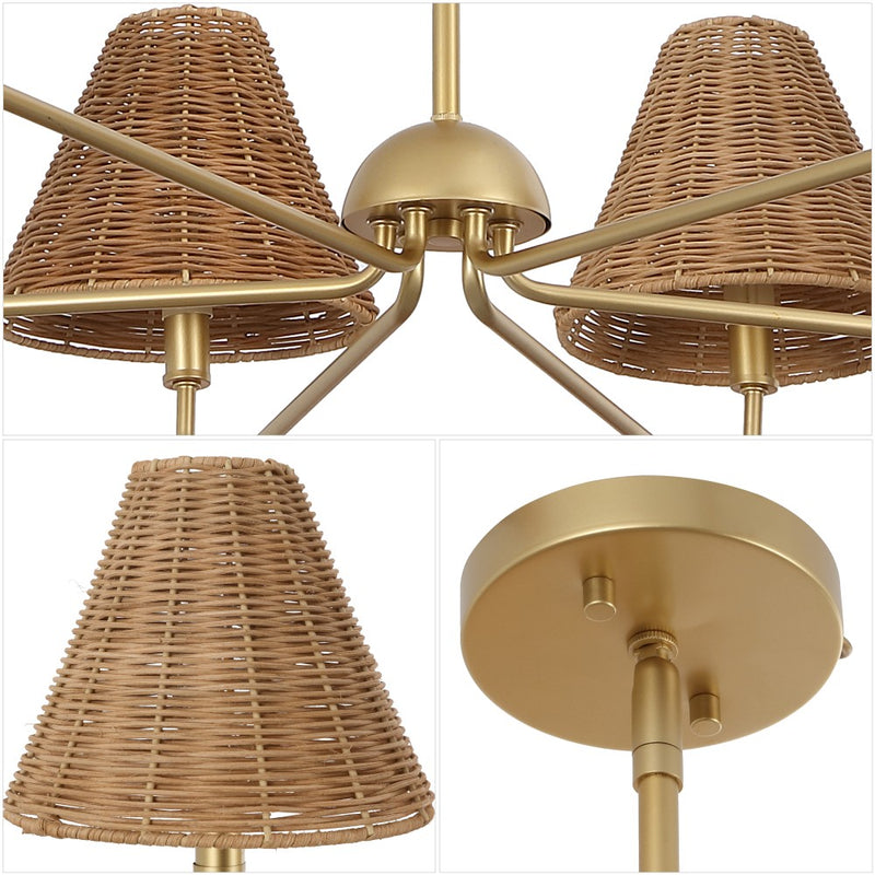 Pauline Coastal Contemporary Adjustable Swooping Arm Candle-Style Metal LED Chandelier