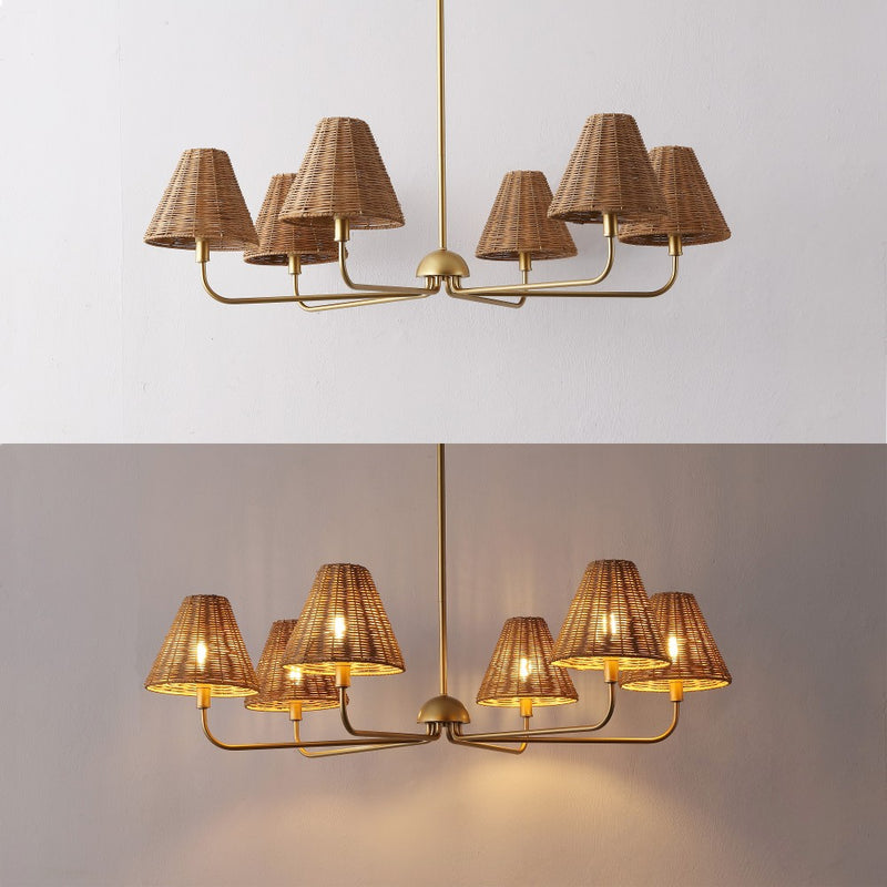 Pauline Coastal Contemporary Adjustable Swooping Arm Candle-Style Metal LED Chandelier