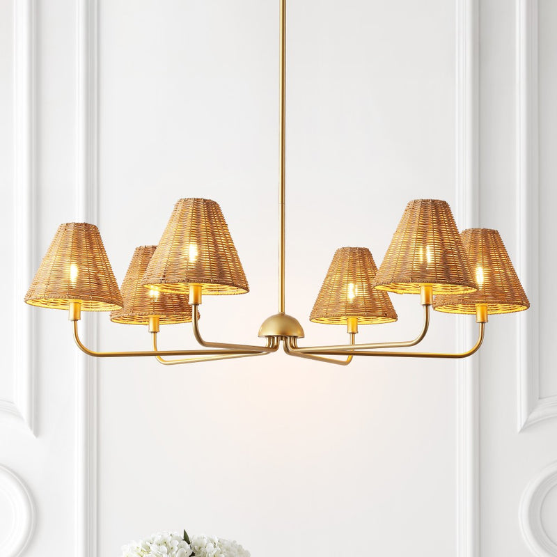Pauline Coastal Contemporary Adjustable Swooping Arm Candle-Style Metal LED Chandelier