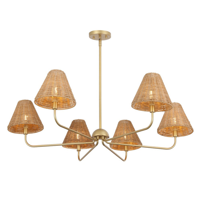 Pauline Coastal Contemporary Adjustable Swooping Arm Candle-Style Metal LED Chandelier