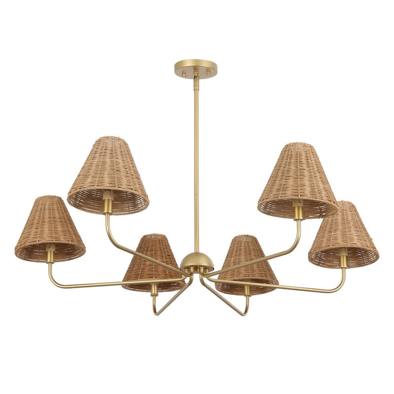 Pauline Coastal Contemporary Adjustable Swooping Arm Candle-Style Metal LED Chandelier