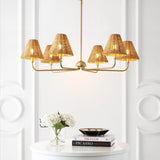 Pauline Coastal Contemporary Adjustable Swooping Arm Candle-Style Metal LED Chandelier