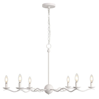 Shana Grand Modern Transitional Adjustable Sculptural Wavy Arm Candle-Style Metal LED Chandelier