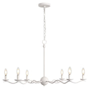 Shana Grand Modern Transitional Adjustable Sculptural Wavy Arm Candle-Style Metal LED Chandelier